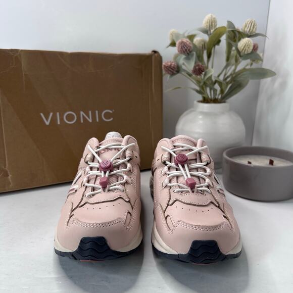Vionic 23 Walk Mule Leather Lace Up Sneakers Comfort Pink Women's 6.5 Medium NWB - Picture 2 of 10